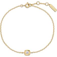 ANIA HAIE Sterling Silver, Gold-plate Modern Bezel-Set Solitaire Bracelet