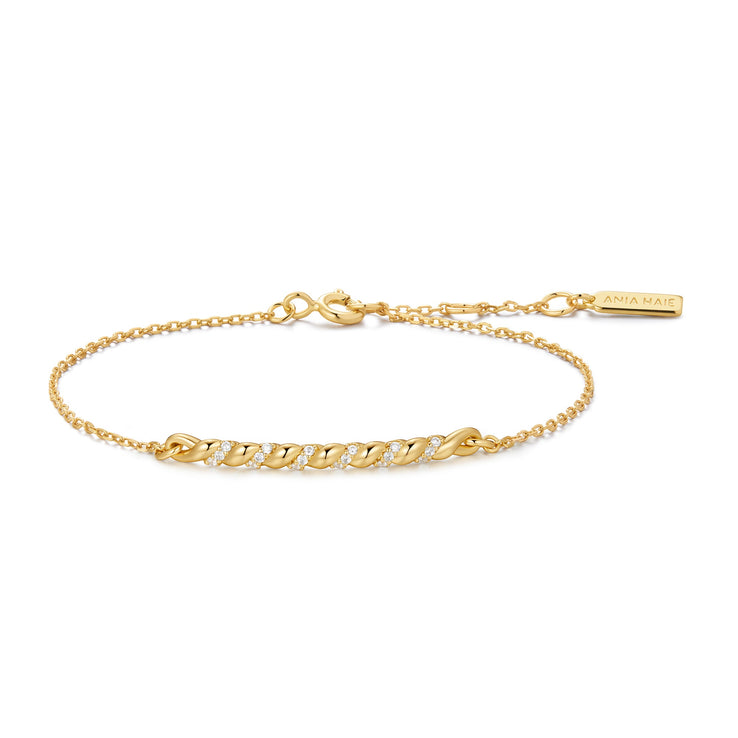 ANIA HAIE Sterling Silver, Gold-plate Twisted Bar Bracelet