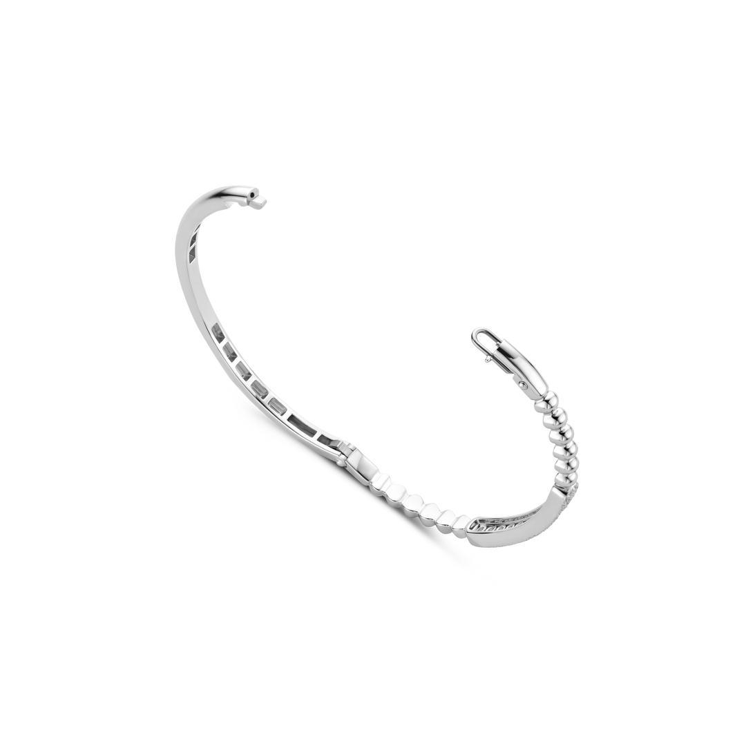 TI SENTO 23044ZI Sterling Silver Zirconia Bangle Bracelet l 7.5-7.75