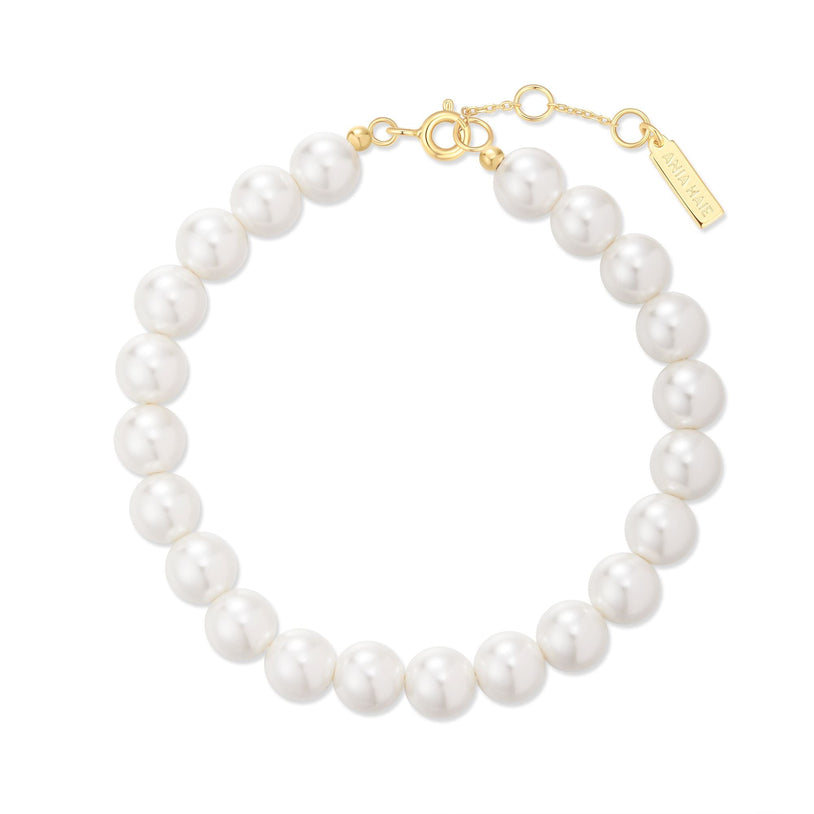 ANIA HAIE Silver, Gold-plate Classic Shell Pearl Beaded Bracelet