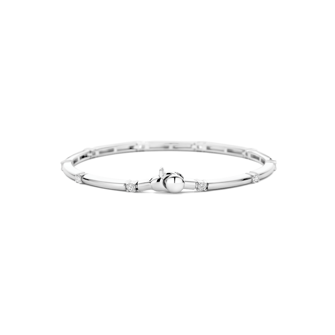 Sterling Silver Classic Rectangular Zirconia Bracelet