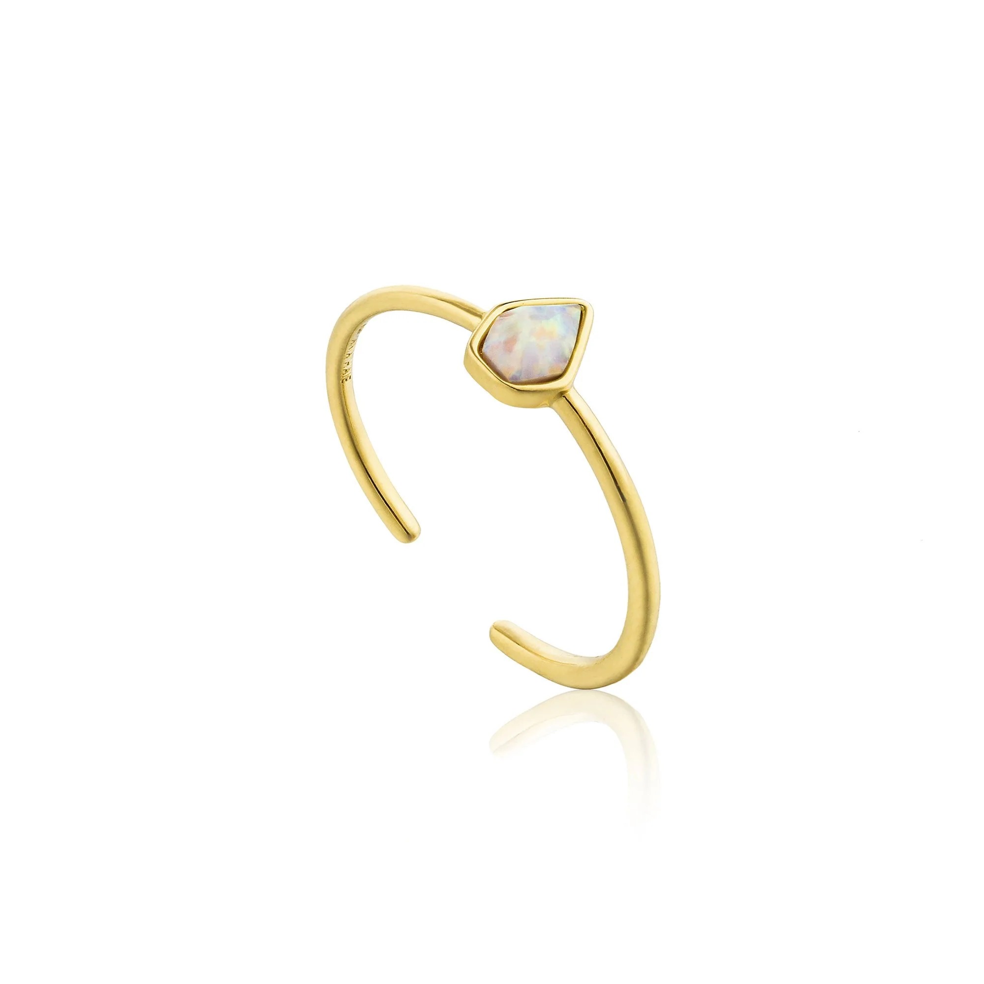 ANIA HAIE Opal Color Adjustable Gold Ring