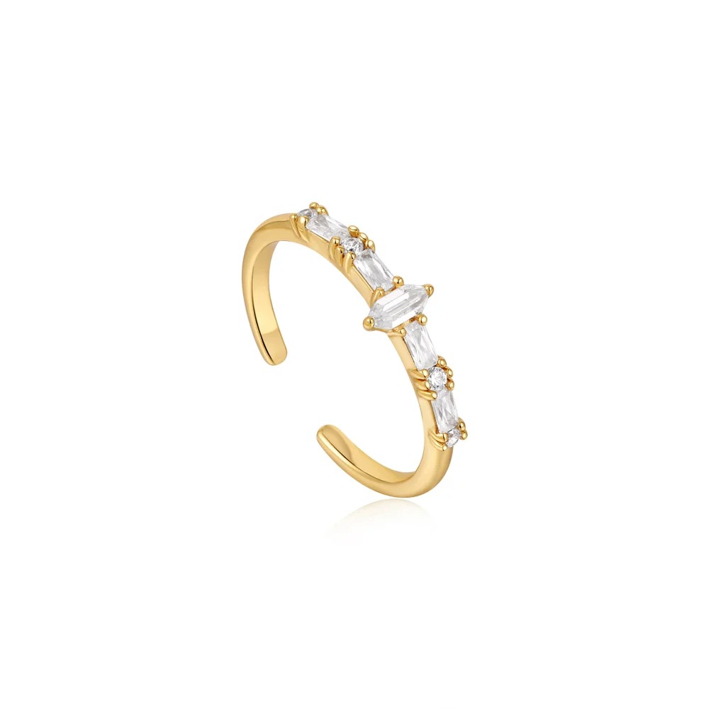 ANIA HAIE Sparkle Multi Stone Band Ring, Gold-plated