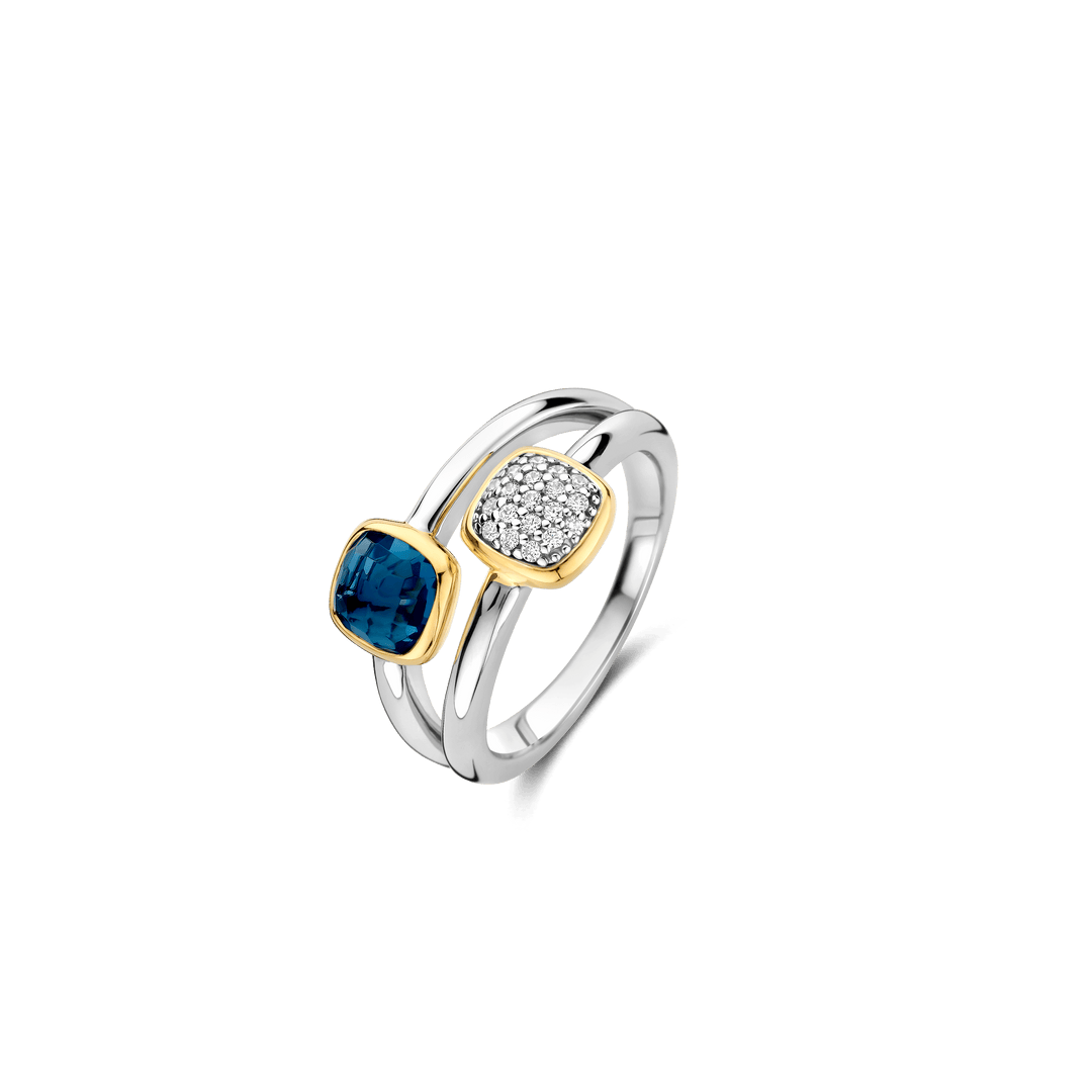 TI SENTO 12352DB Sterling and Gold-plated Ring l Size 7.75