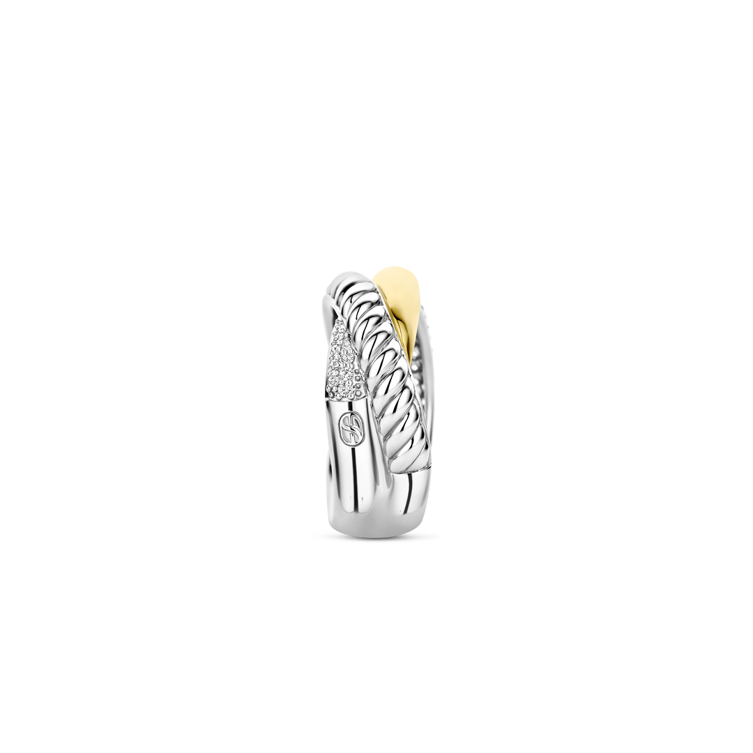 TI SENTO 1973ZY Silver and Gold-plated Ring l Size 7.75