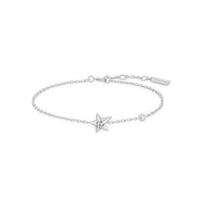 ANIA HAIE Sterling Silver Zirconia Sparkling Star Bracelet l 7 1/4 inches