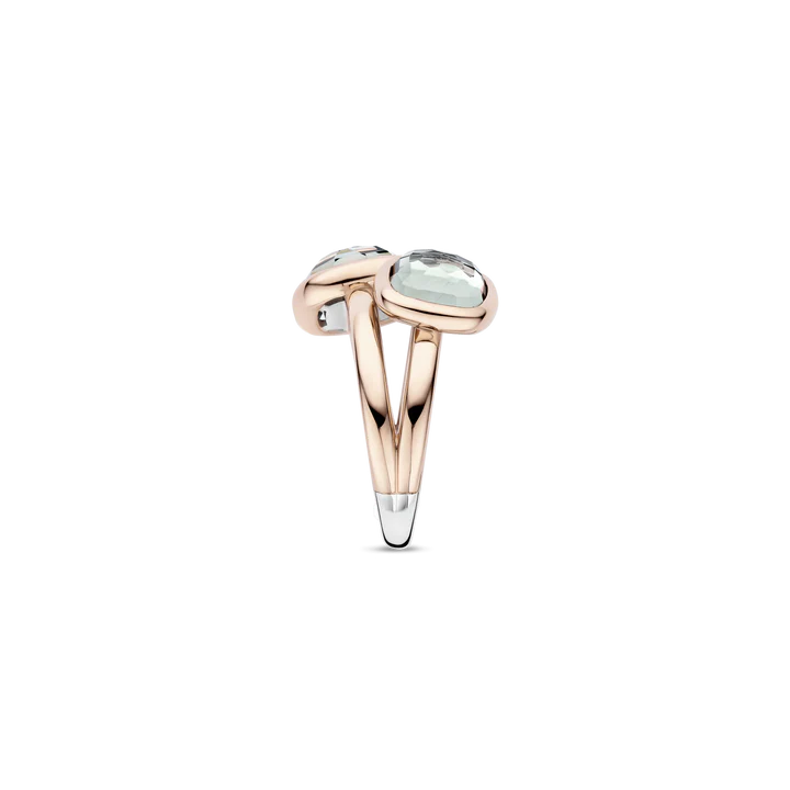 TI SENTO 18k Gold Vermeil and Sterling Silver Double Cushion Ring l 7.75