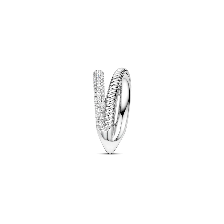 TI SENTO Sterling Silver Zirconia Structure Ring - M model l 8 1/2