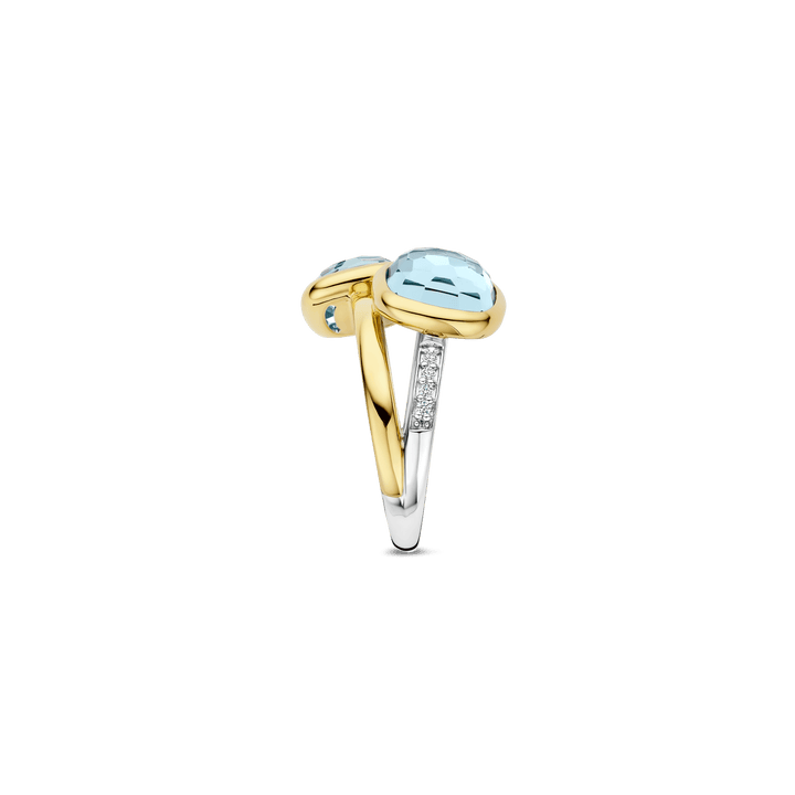 TI SENTO Sterling Silver and 18k Vermeil Double Cushion Ring l Size 7 3/4