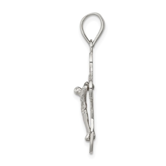 Sterling Silver 23.95x16.2mm Polished Small Crucifix Pendant