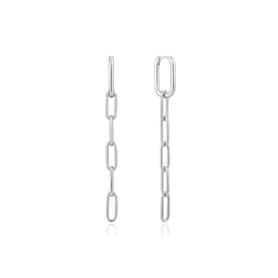 ANIA HAIE Silver Cable Link Drop Earrings