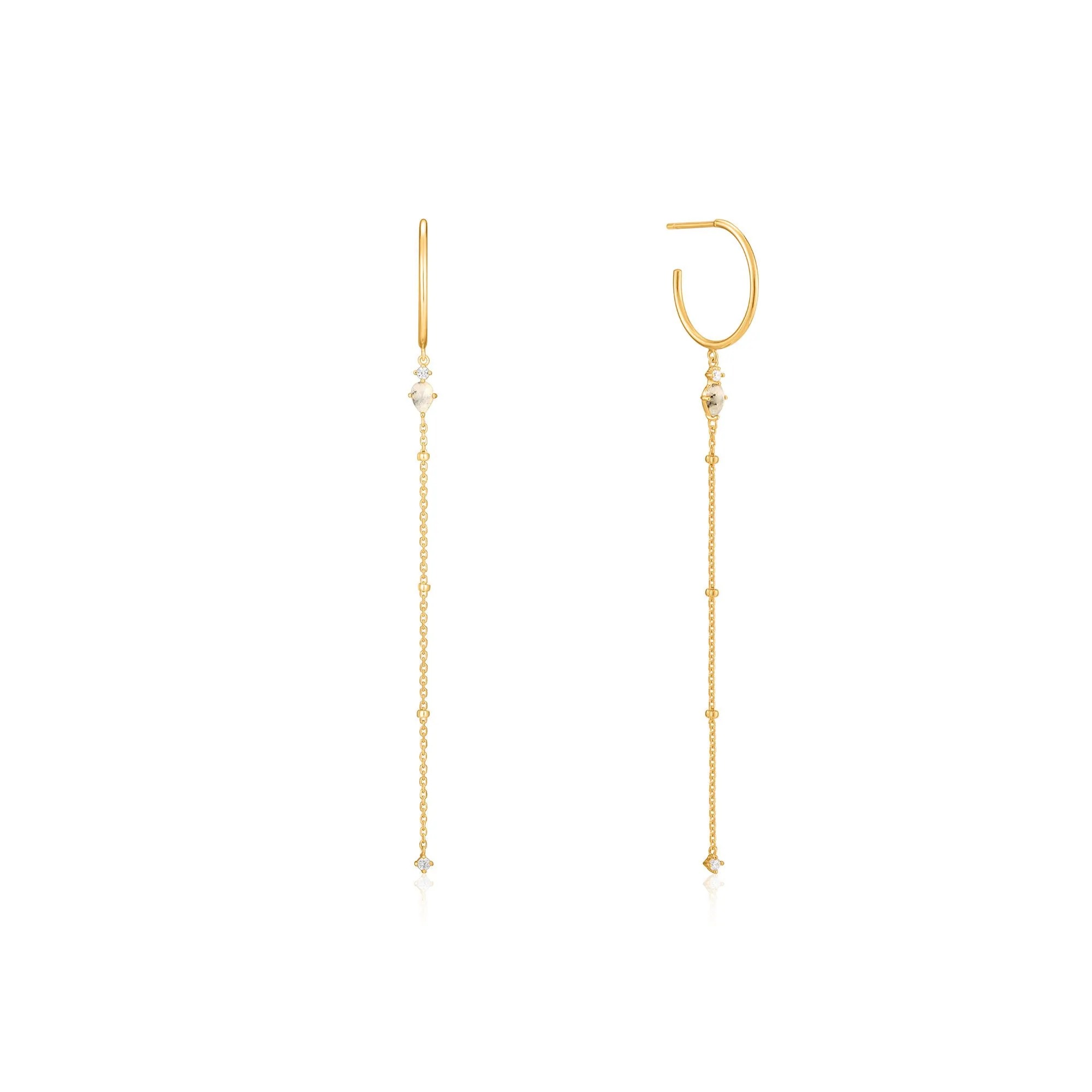 ANIA HAIE Midnight Drop Earrings, Gold-plated