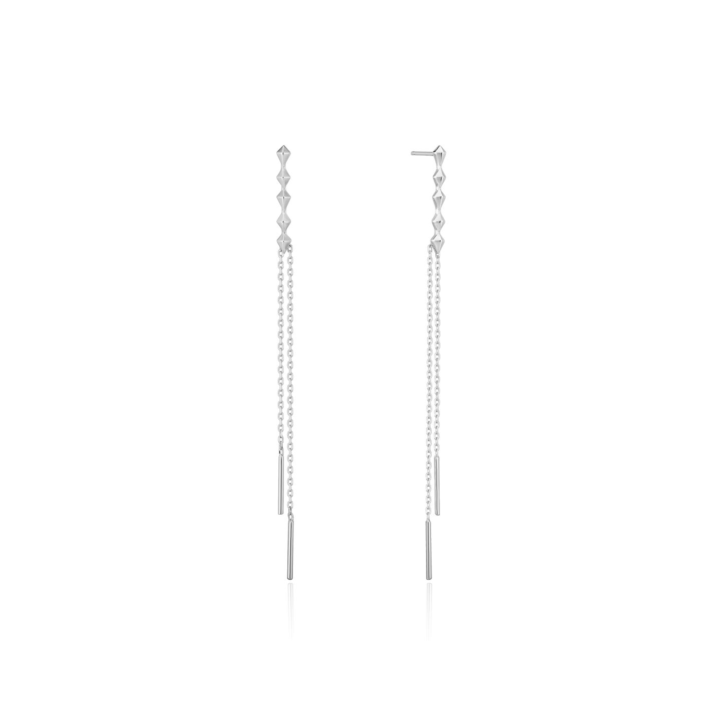 ANIA HAIE Silver Spike Double Drop Earrings