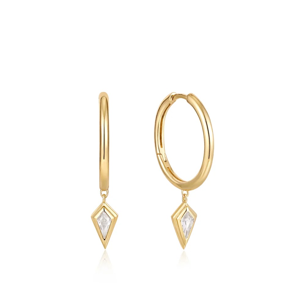 ANIA HAIE Sparkle Drop Pendant Hoop Earrings, Gold-plated