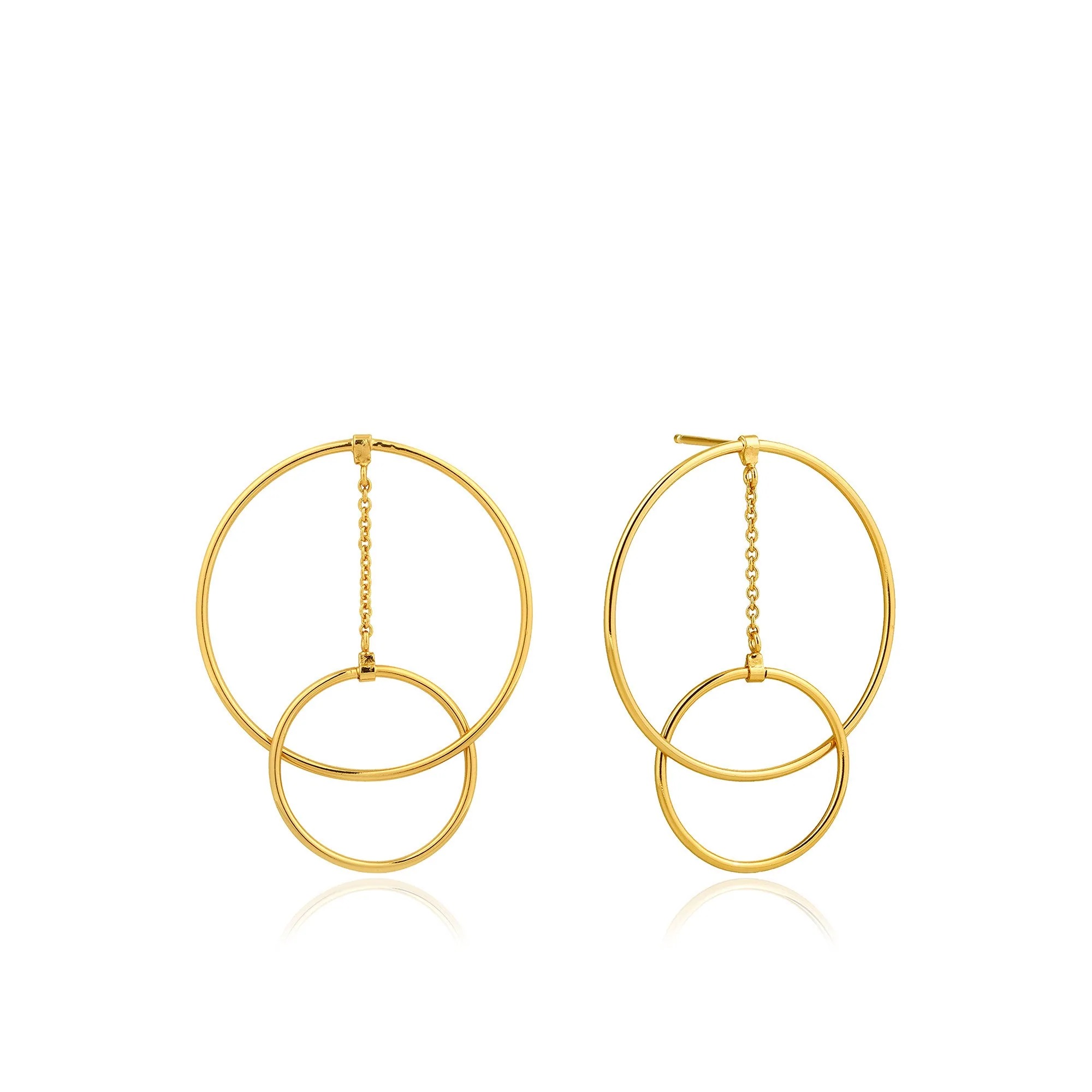 ANIA HAIE Modern Front Hoop Earrings, Gold-Plate