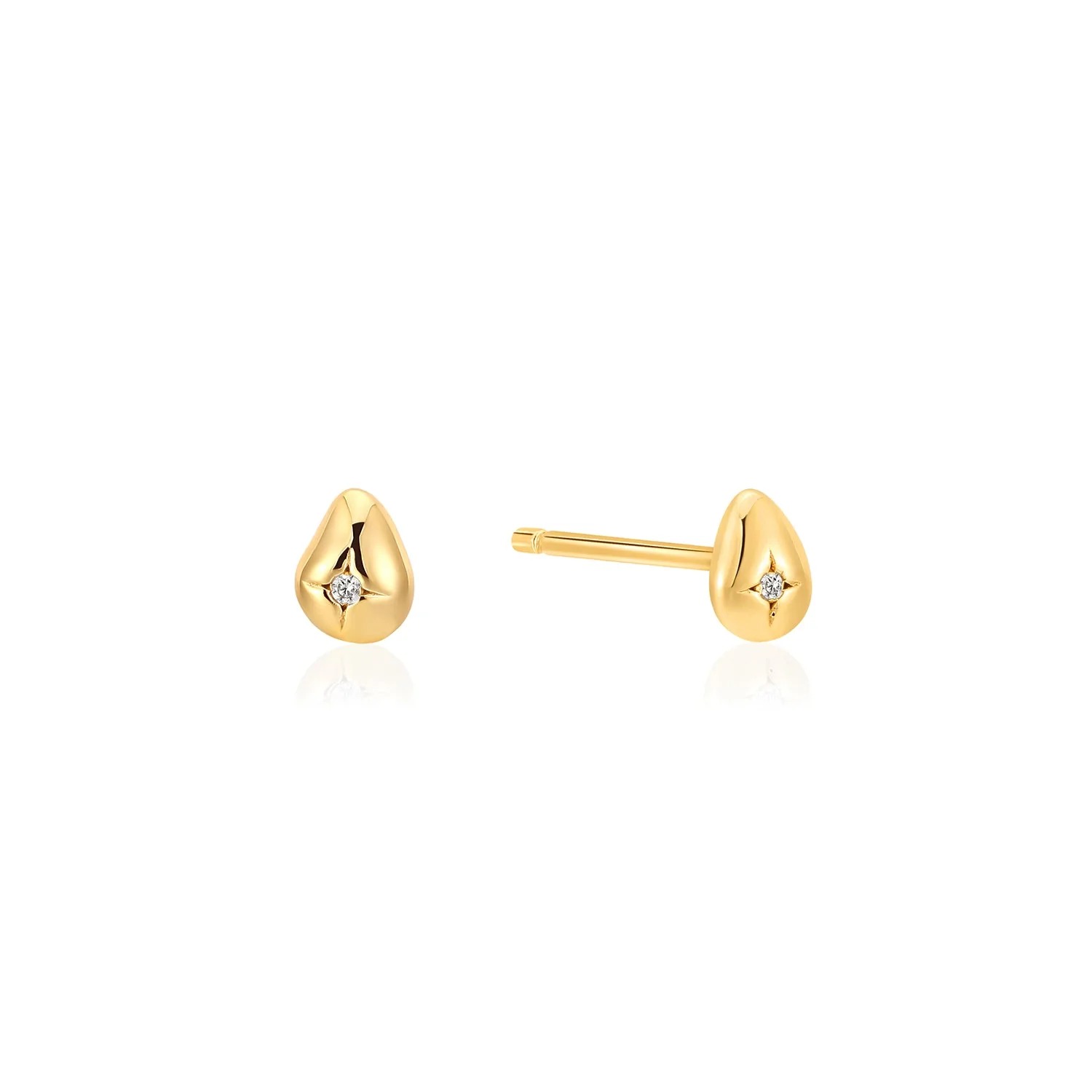ANIA HAIE Pebble Sparkle Stud Earrings, Gold-plate