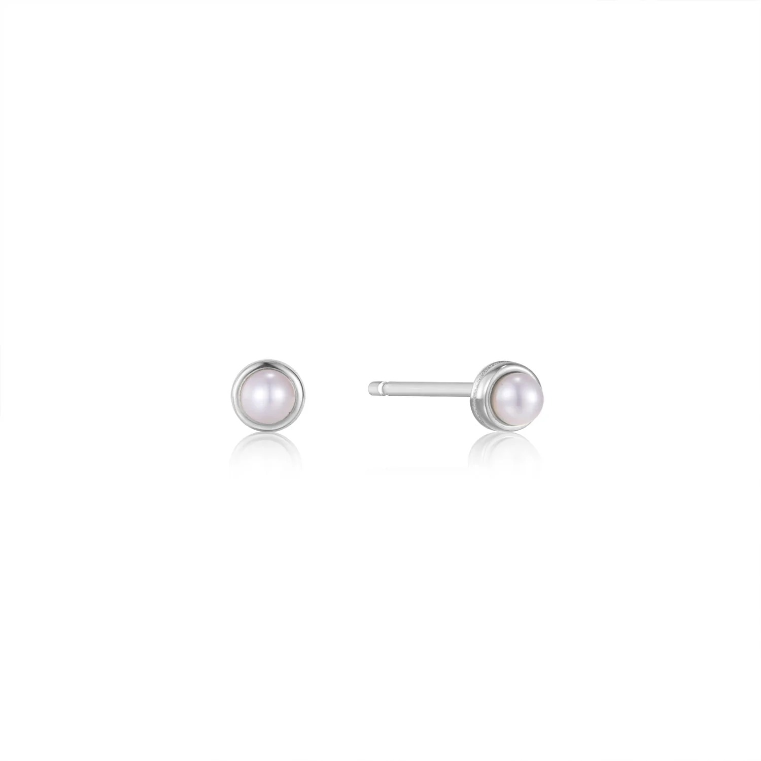 ANIA HAIE Silver Pearl Cabochon Stud Earrings