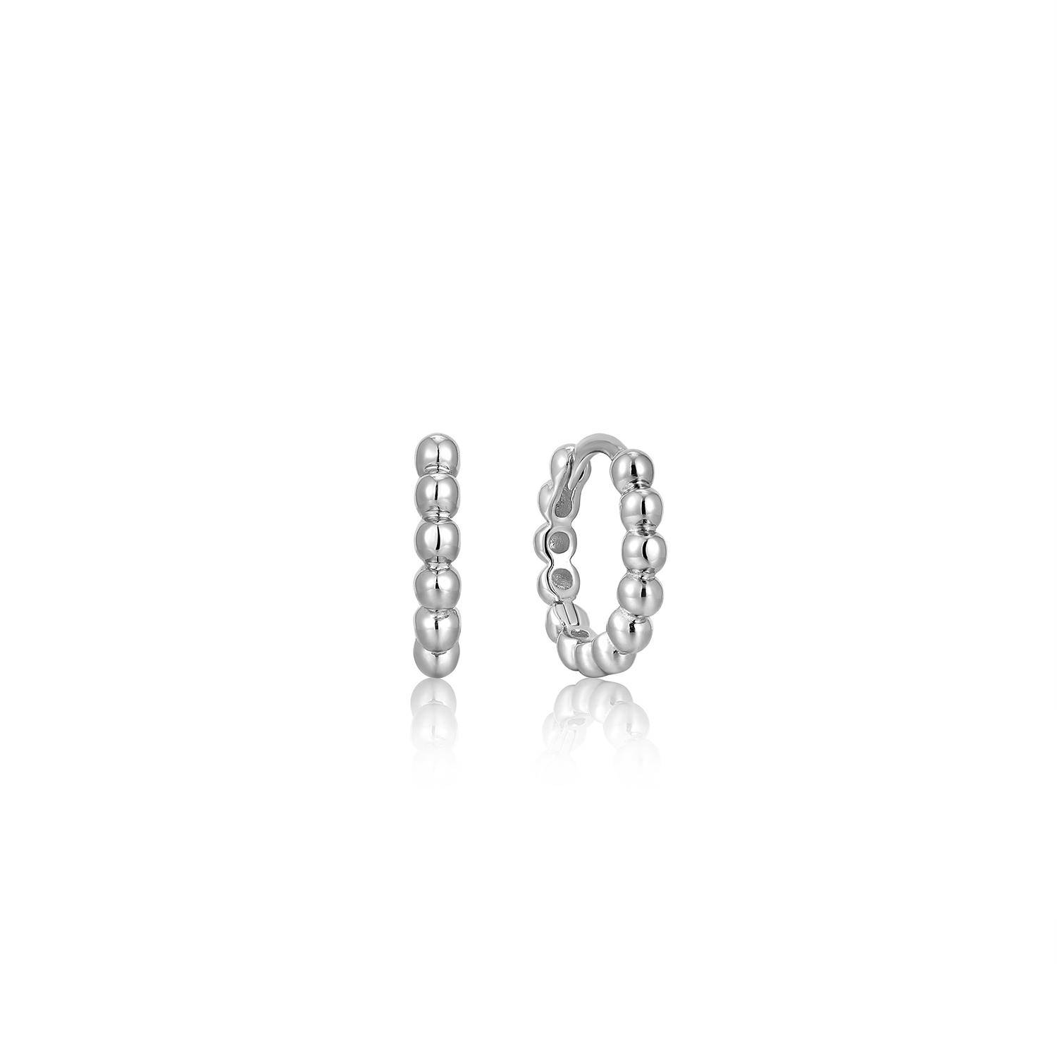 ANIA HAIE Silver Orb Huggie Hoop Earrings