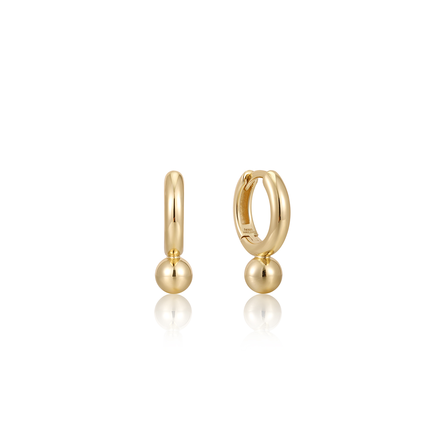ANIA HAIE Orb Drop Huggie Hoop Earrings, Gold-plate