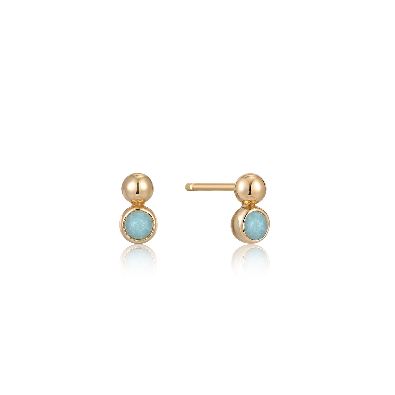 ANIA HAIE Orb Amazonite Stud Earrings, Gold-plated