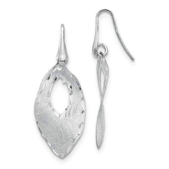 Sterling Silver Textured and Diamond Cut Dangle Earrings