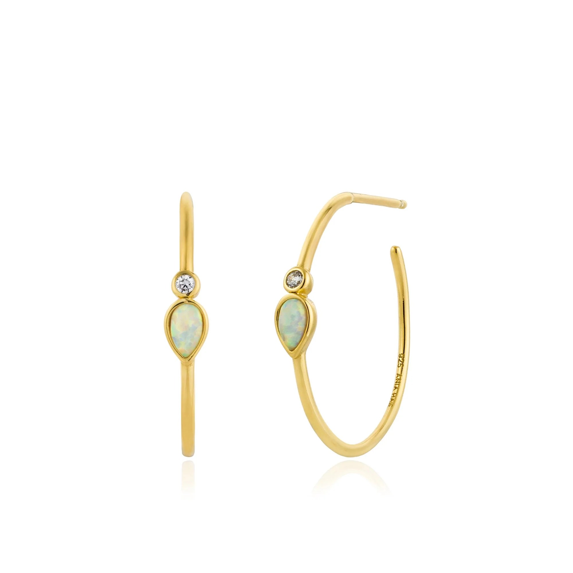 ANIA HAIE Opal Color Raindrop Gold Hoop Earrings, Gold-Plated