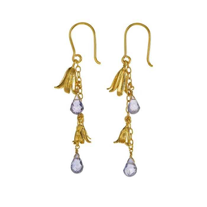 Alex Monroe Bluebell Drop Earrings l Gold-plated