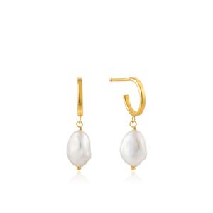 Ania Haie SS/YGP Pearl Mini Hoop Earrings