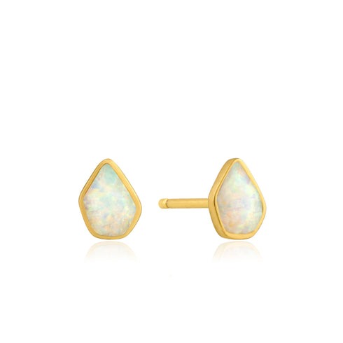 ANIA HAIE Opal Colour Gold Stud Earrings l Gold-Plated