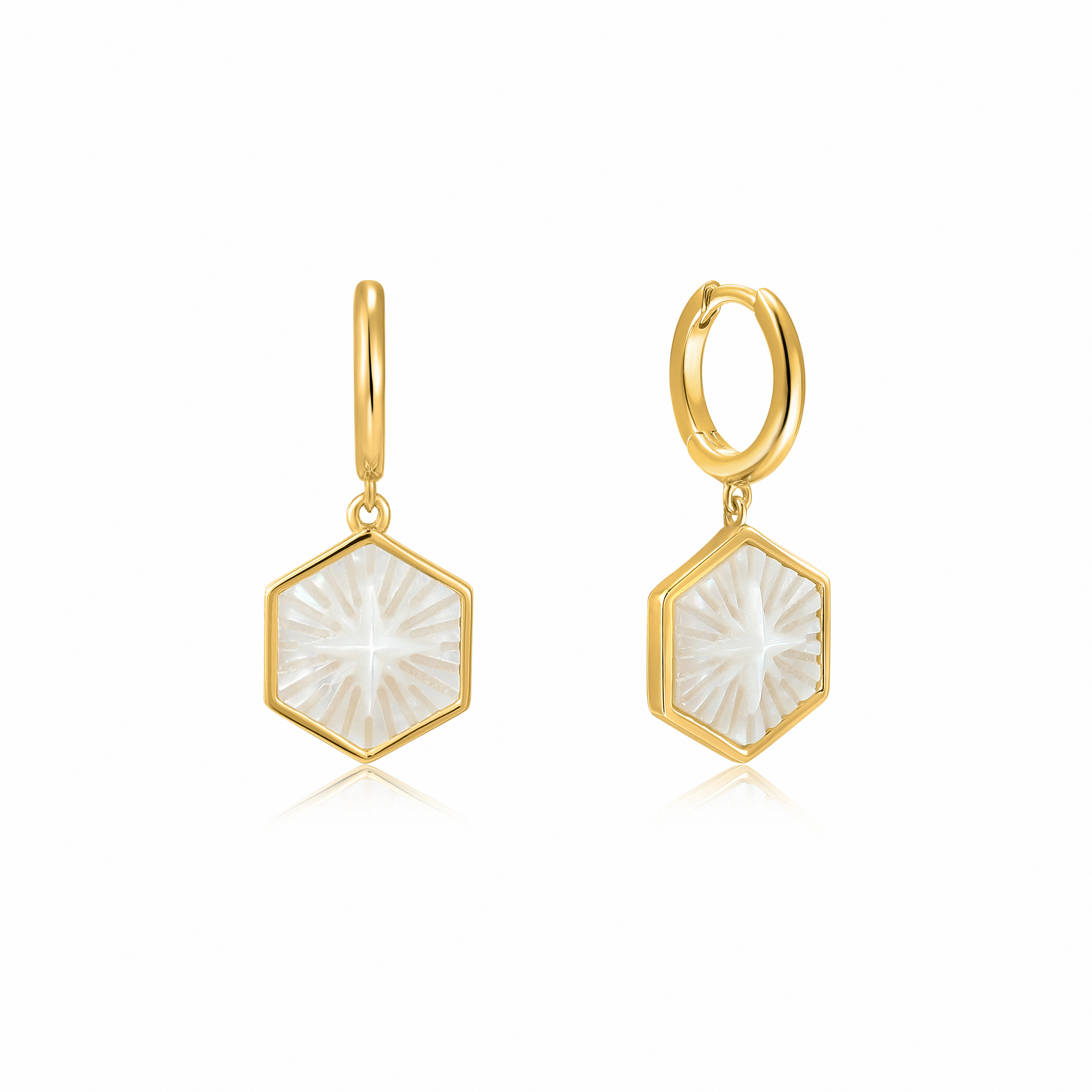 ANIA HAIE Compass Emblem Gold Huggie Hoop Earrings l Gold-plate