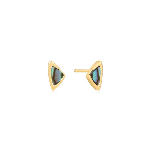 Gold Arrow Abalone Silver Gold-Plated Stud Earrings l ANIA HAIE