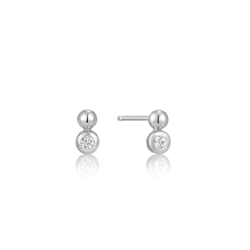 Silver Orb Sparkle Stud Earrings l ANIA HAIE