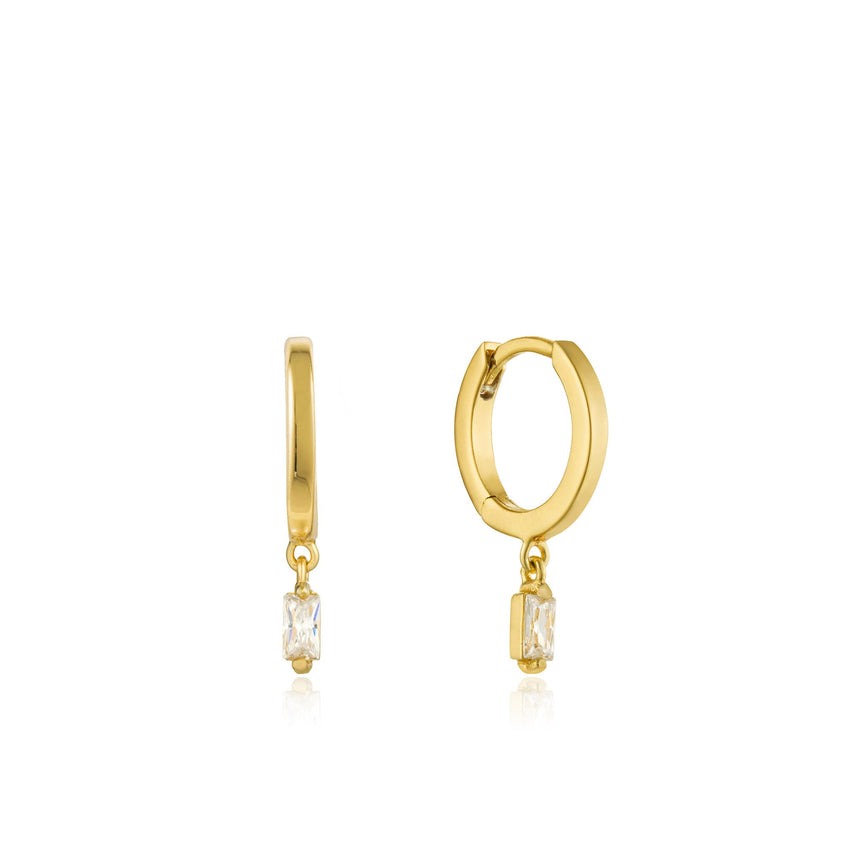 Glow Huggie Hoop Earrings, Gold-plate l ANIA HAIE