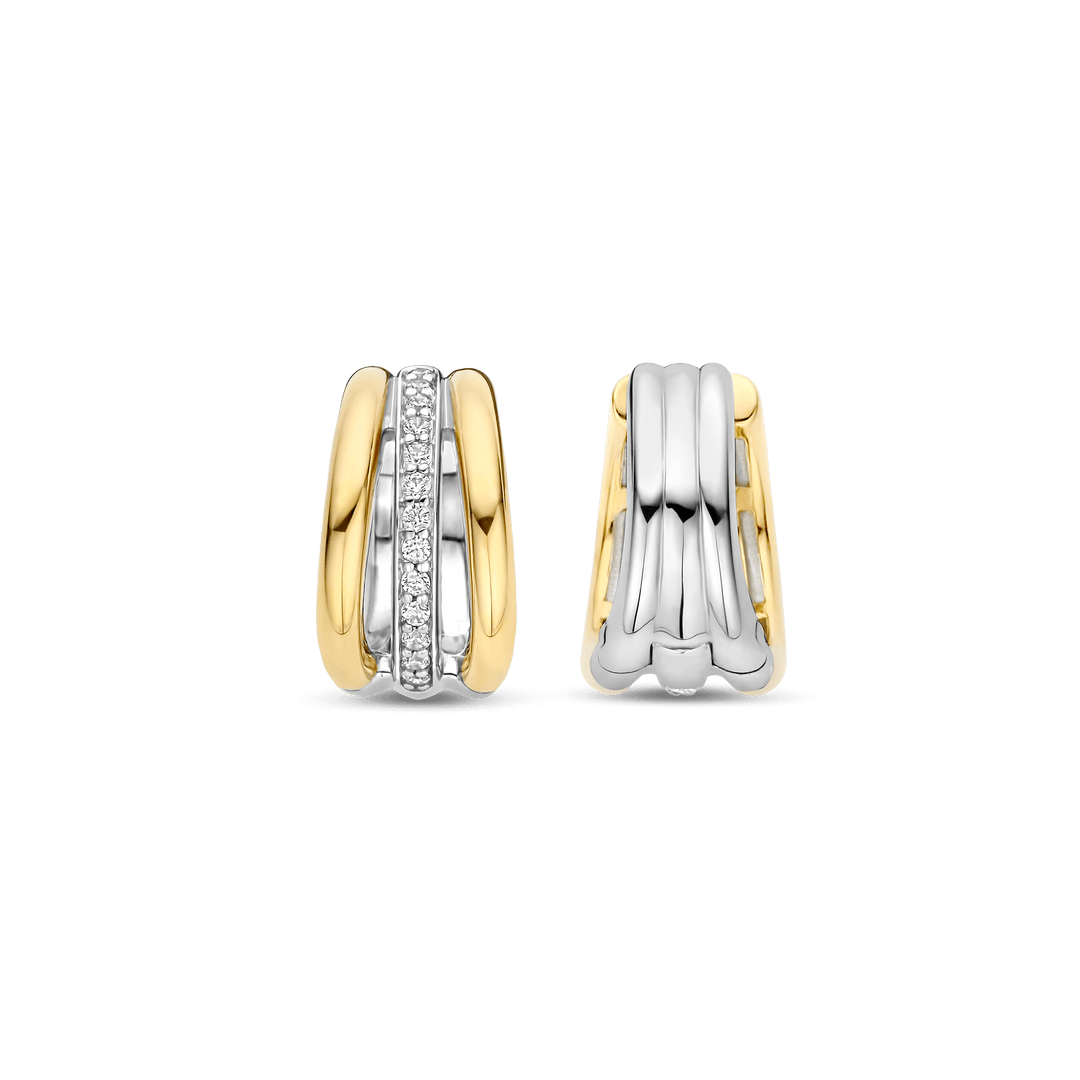 TI SENTO 78010ZY Silver, Gold-plated Hoop Earrings