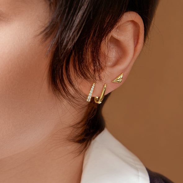 ANIA HAIE Gold Oval Huggie Earrings, Gold-plate