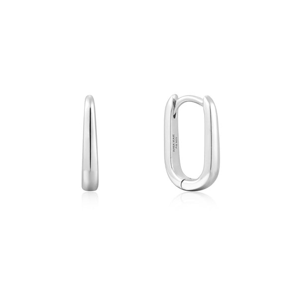 ANIA HAIE Silver Oval Huggie Earrings