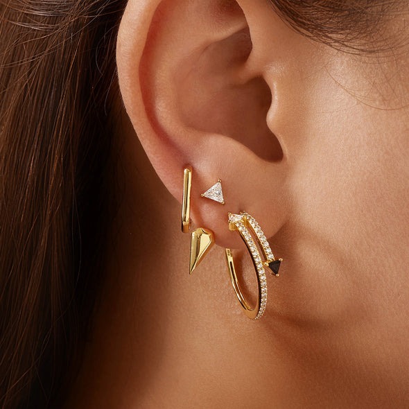 ANIA HAIE Gold Large Oval Huggie Earrings, Gold-plate