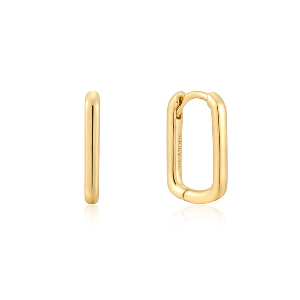 ANIA HAIE Gold Large Oval Huggie Earrings, Gold-plate