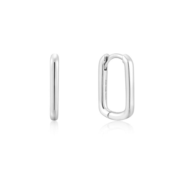 ANIA HAIE Silver Large Oval Huggie Earrings