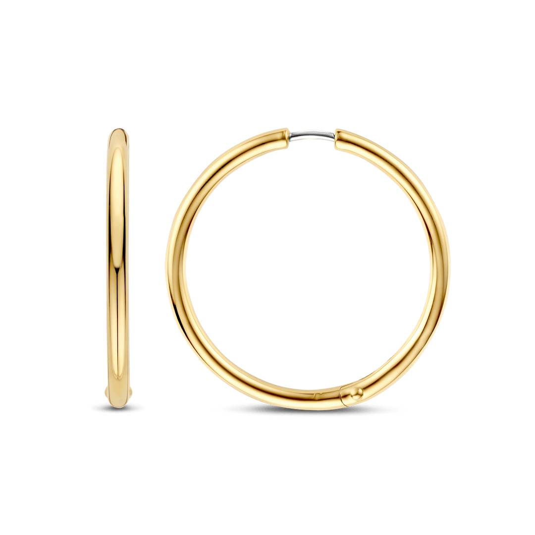 TI SENTO 78007SY Silver, Gold-plated Hoop Earrings l 35mm