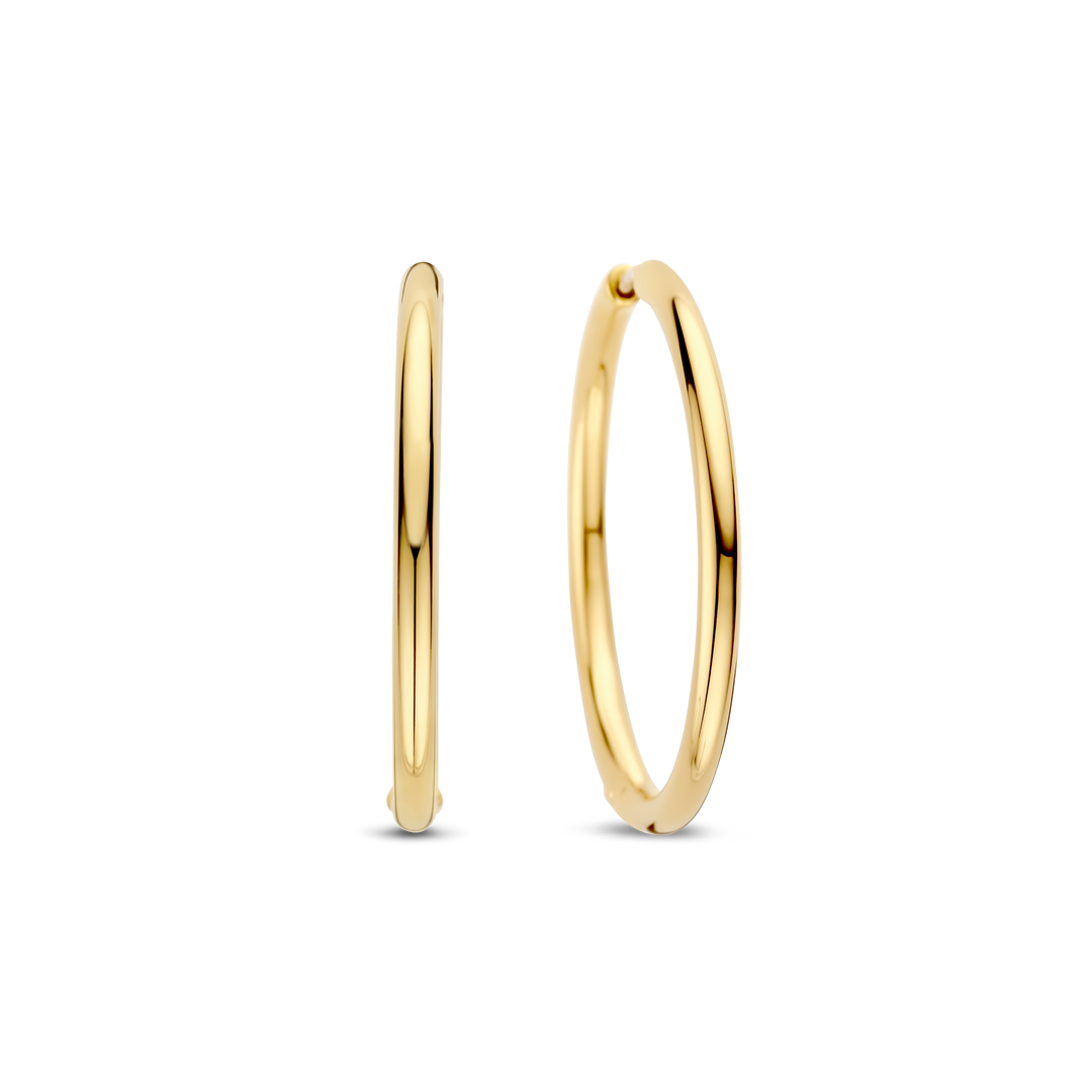 TI SENTO 78007SY Silver, Gold-plated Hoop Earrings l 35mm