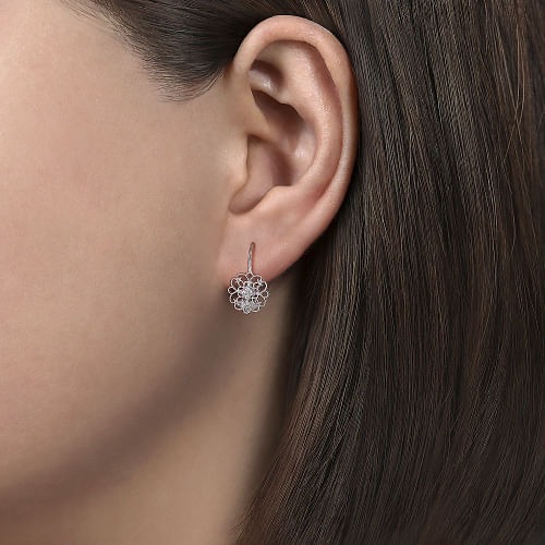 Sterling Silver White Sapphire Vintage Drop Earrings