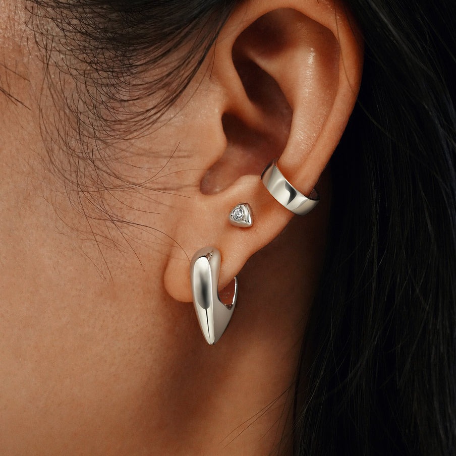 ANIA HAIE Sterling Silver Zirconia Shield Stud Earrings