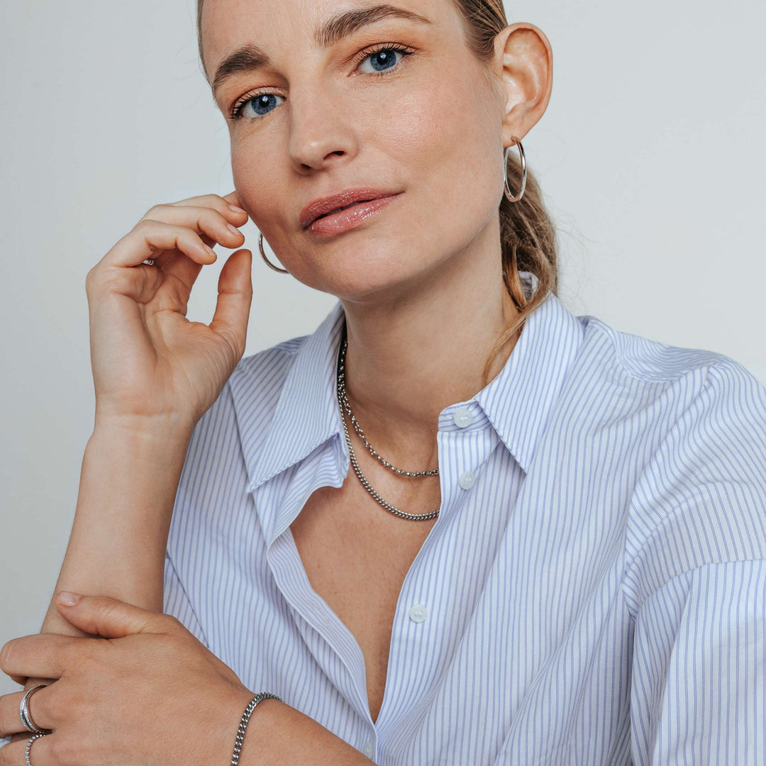 TI SENTO Sterling Silver Hoop Earrings l 35mm