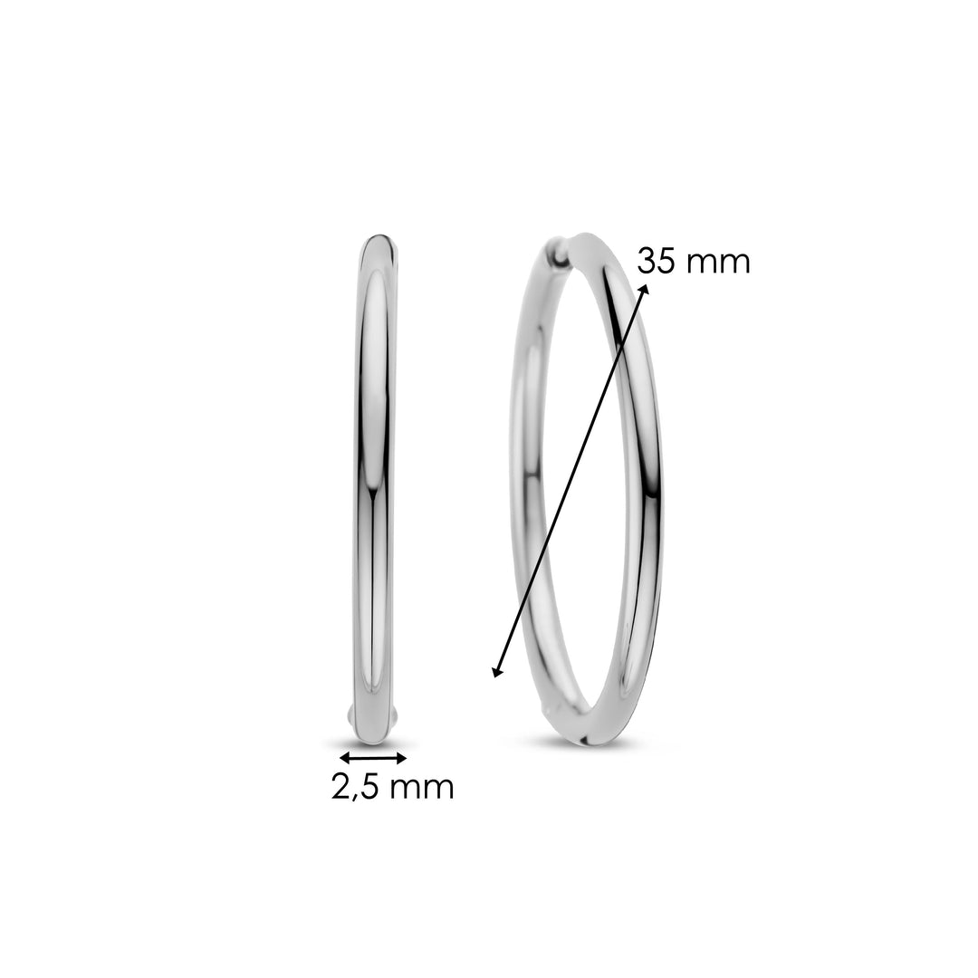 TI SENTO Sterling Silver Hoop Earrings l 35mm