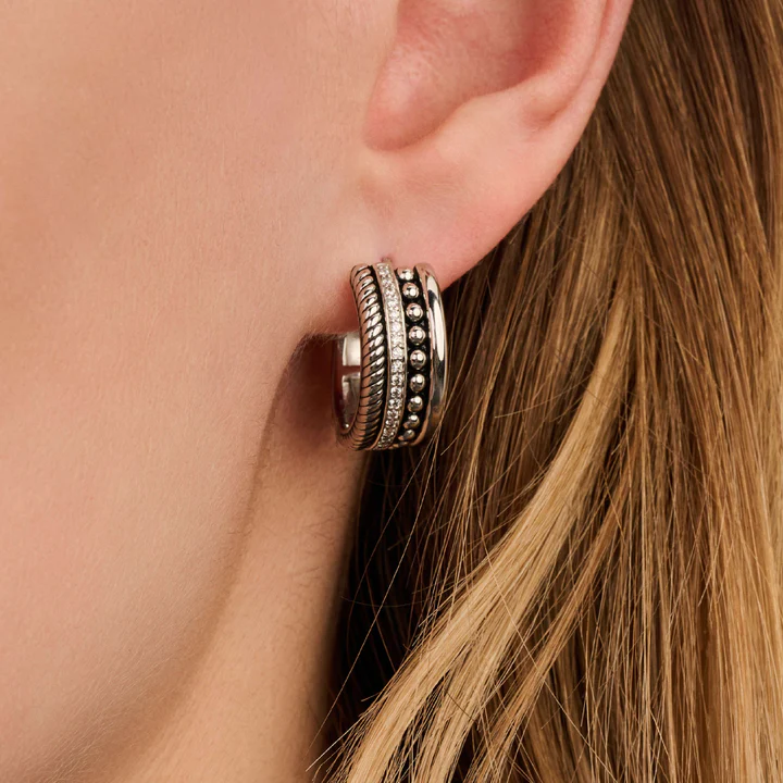 TI SENTO Sterling Silver Zirconia Hoop Earrings