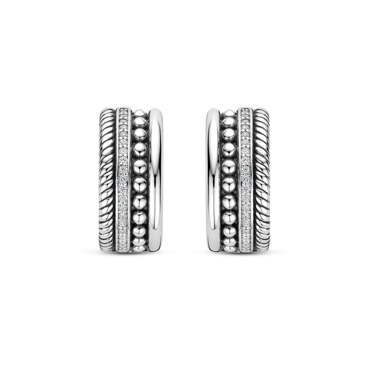 TI SENTO Sterling Silver Zirconia Hoop Earrings