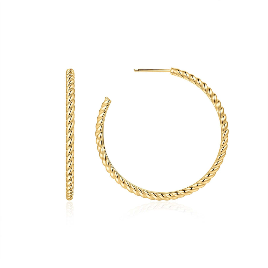 ANIA HAIE Silver, Gold-plate Twisted Oversized Hoop Earrings