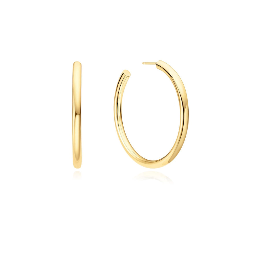 ANIA HAIE Silver, Gold-plate Classic Tube Large Hoop Earrings l 36mm