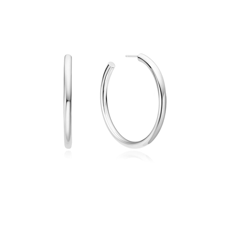 ANIA HAIE Sterling Silver Classic Tube Large Hoop Earrings l 36mm